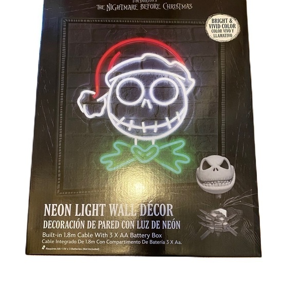 Disney Nightmare Before Christmas Neon Light Wall Decor NEW Battery Operated - Picture 1 of 3